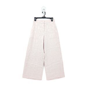 Club Monaco Women 00 Sheer Culottes Pants Pink Cropped Wide Leg Floral Viscose